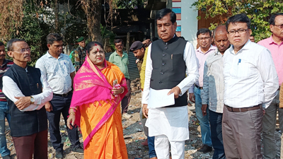 Mayor of Agartala Municipal Corporation (AMC) Dipak Majumder inspected an ongoing construction works of civic body at 20 number ward of AMC on December 1st.